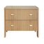 Worlds Away Two Drawer Side Table With Fluted Detail In Natural Oak