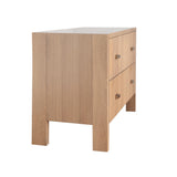 Worlds Away Two Drawer Side Table With Fluted Detail In Natural Oak
