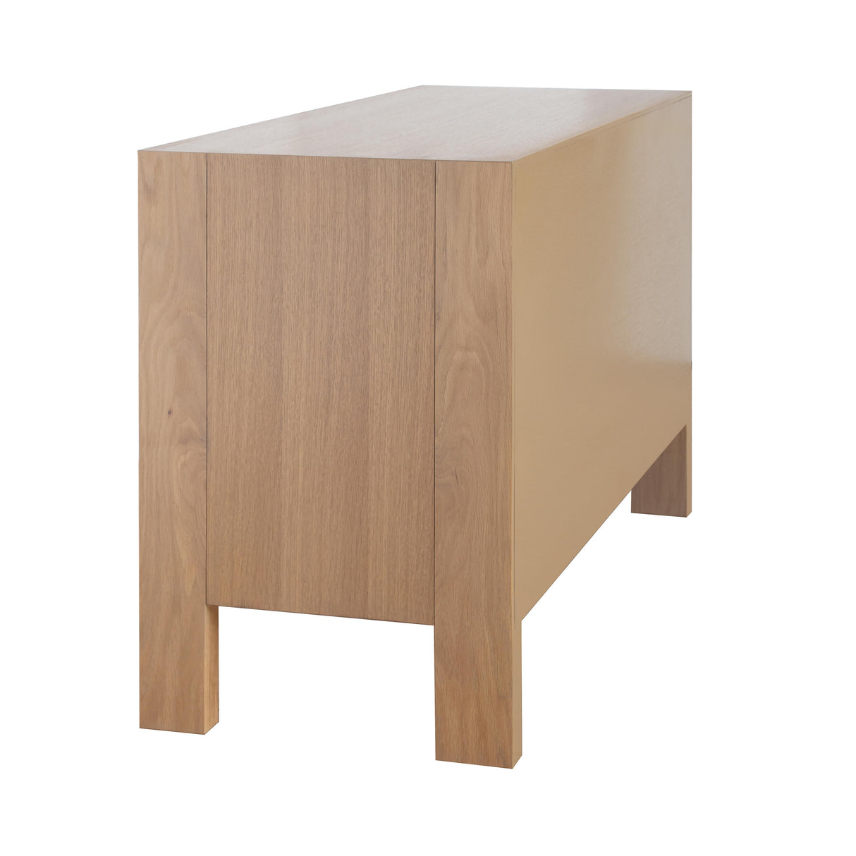 Worlds Away Two Drawer Side Table With Fluted Detail In Natural Oak