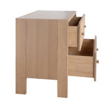 Worlds Away Two Drawer Side Table With Fluted Detail In Natural Oak