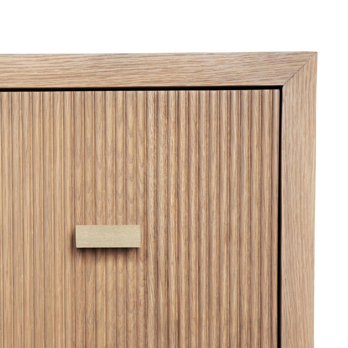 Worlds Away Two Drawer Side Table With Fluted Detail In Natural Oak