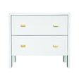 Worlds Away Two Drawer Side Table With Fluted Detail In Matte White Lacquer