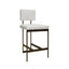 Worlds Away Modern Counter Stool With White Vinyl Cushion In Bronze
