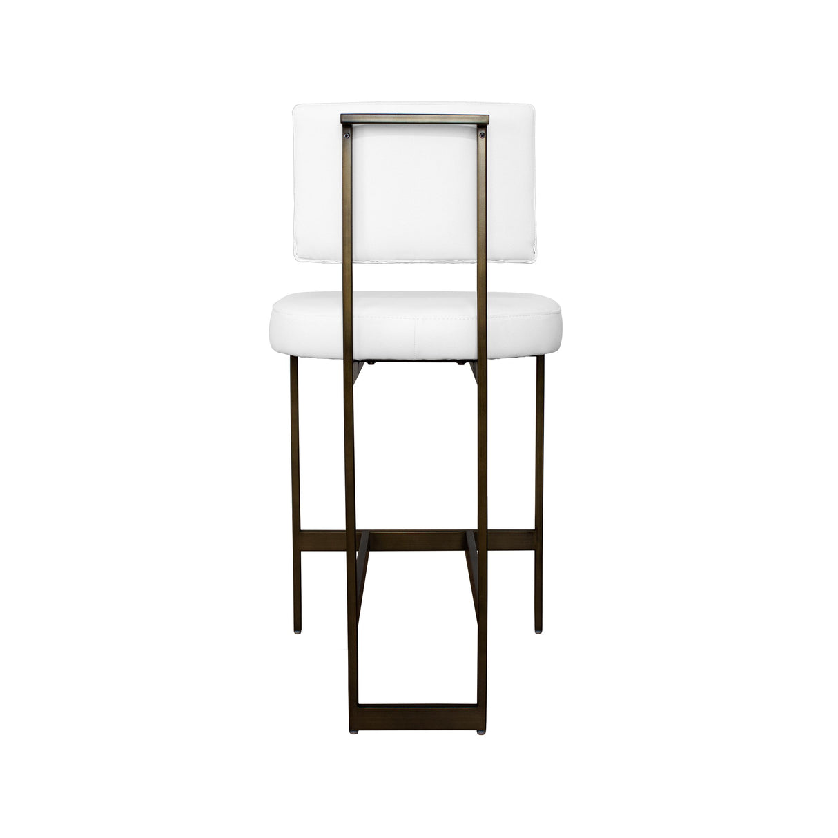 Worlds Away Modern Counter Stool With White Vinyl Cushion In Bronze