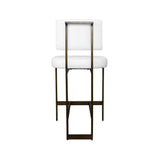 Worlds Away Modern Counter Stool With White Vinyl Cushion In Bronze