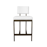 Worlds Away Modern Counter Stool With White Vinyl Cushion In Bronze