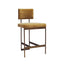 Worlds Away Counter Stool With Bronze Base In Camel Velvet