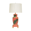 Worlds Away Hand Painted Urn Shape Tole Table Lamp In Palm