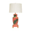 Worlds Away Hand Painted Urn Shape Tole Table Lamp In Palm