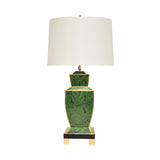 Worlds Away Hand Painted Urn Shape Tole Table Lamp In Malachite