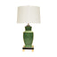 Worlds Away Hand Painted Urn Shape Tole Table Lamp In Malachite