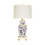 Worlds Away Hand Painted Urn Shape Tole Table Lamp In Navy Vine