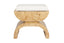 Worlds Away Burl Wood Stool With White Linen Cushion