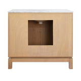 Worlds Away Bath Vanity In Cerused Oak With Antique Brass Circle Hardware, White Marble Top, And Porcelain Sink