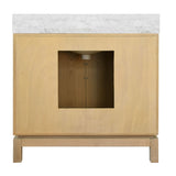 Worlds Away Bath Vanity In Cerused Oak With Antique Brass Circle Hardware, White Marble Top, And Porcelain Sink