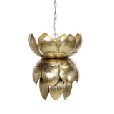 Worlds Away Silver Leaf Tin Pendant With Leaves