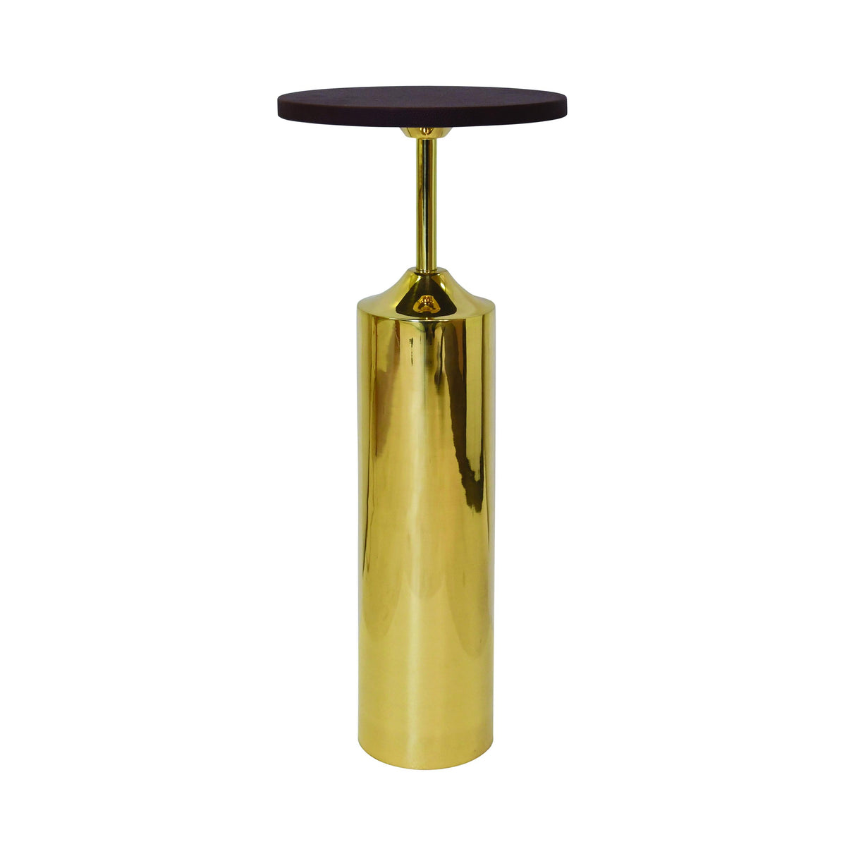Worlds Away Brass Base Cigar Table With Round Leather Top