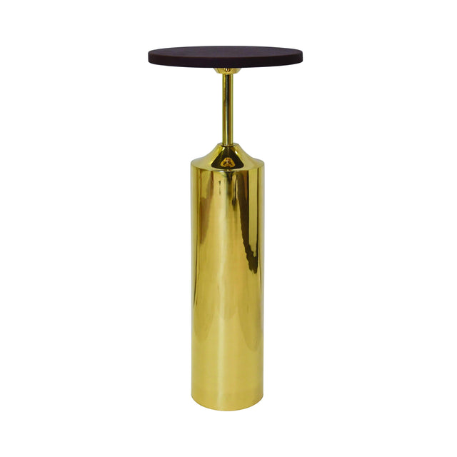 Worlds Away Brass Base Cigar Table With Round Leather Top