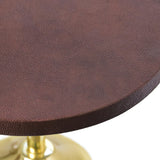 Worlds Away Brass Base Cigar Table With Round Leather Top