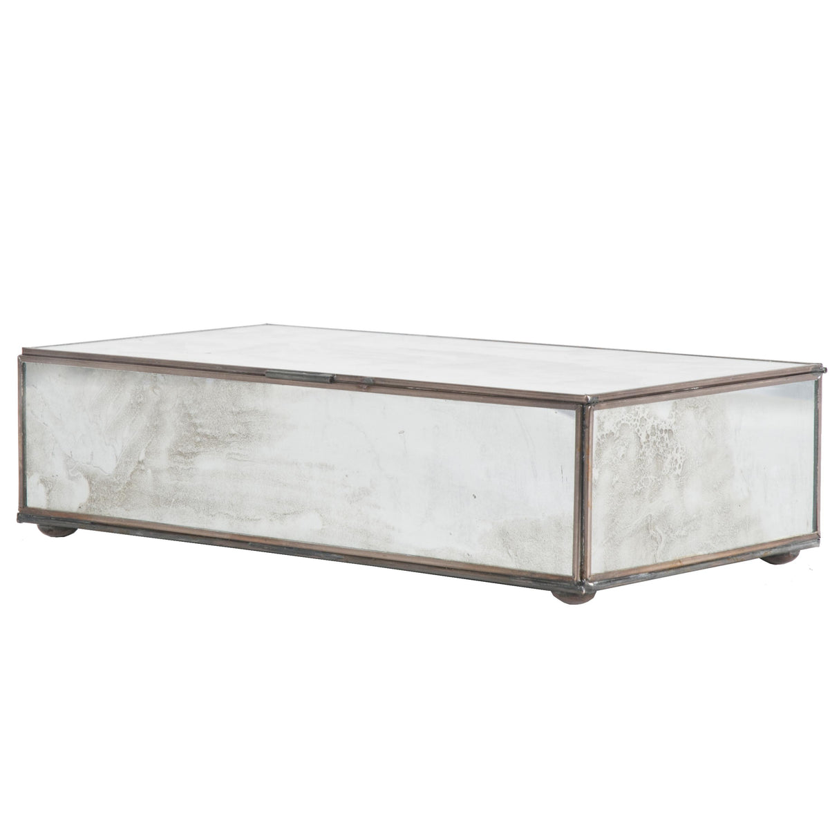 Worlds Away Medium Rectangular Box With Antique Mirror