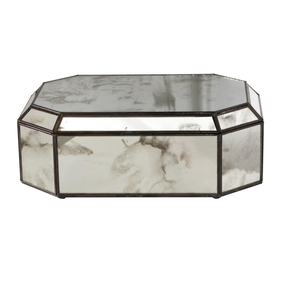 Worlds Away Octagonal Ant Mirror Box
