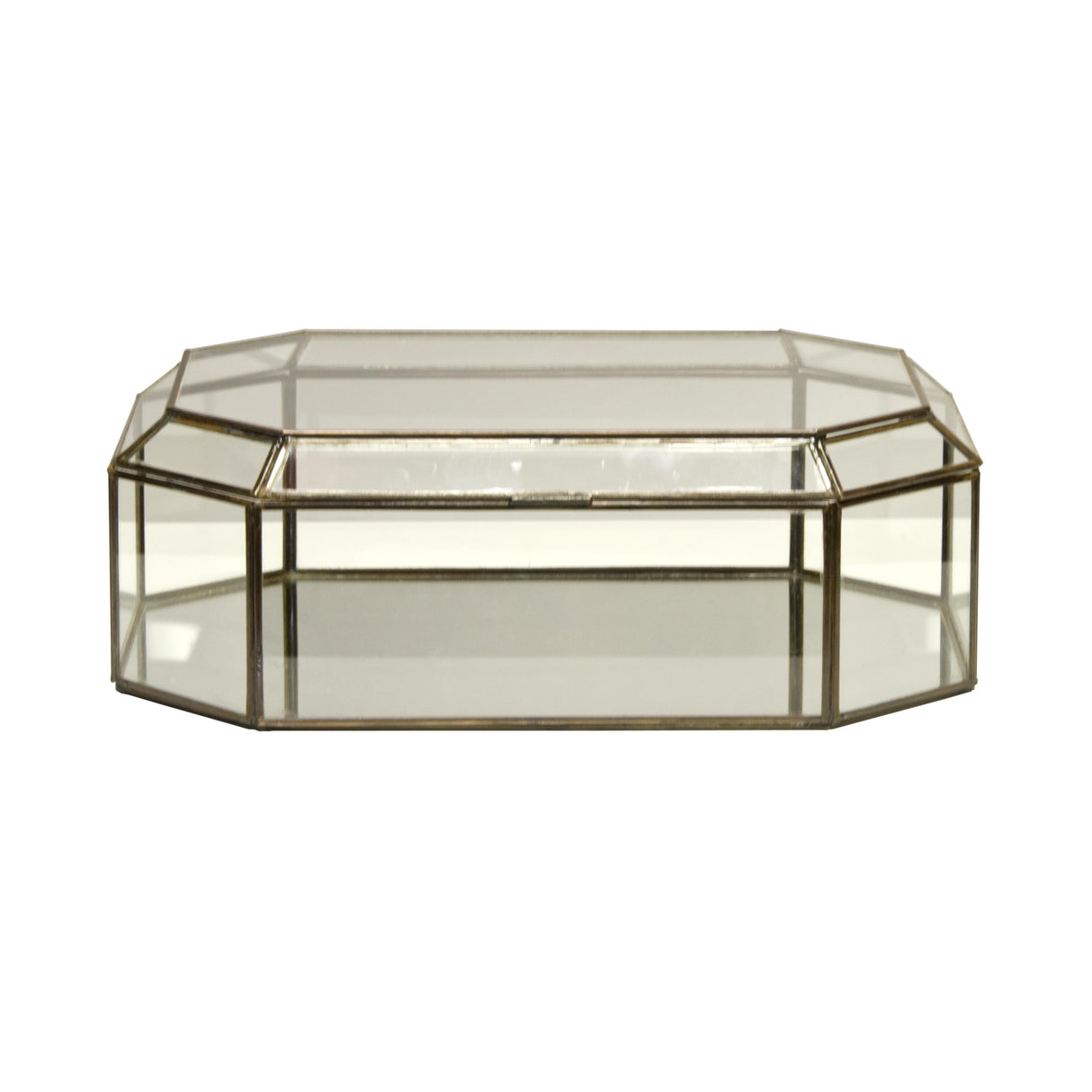 Worlds Away Octagonal Clr Glass Box