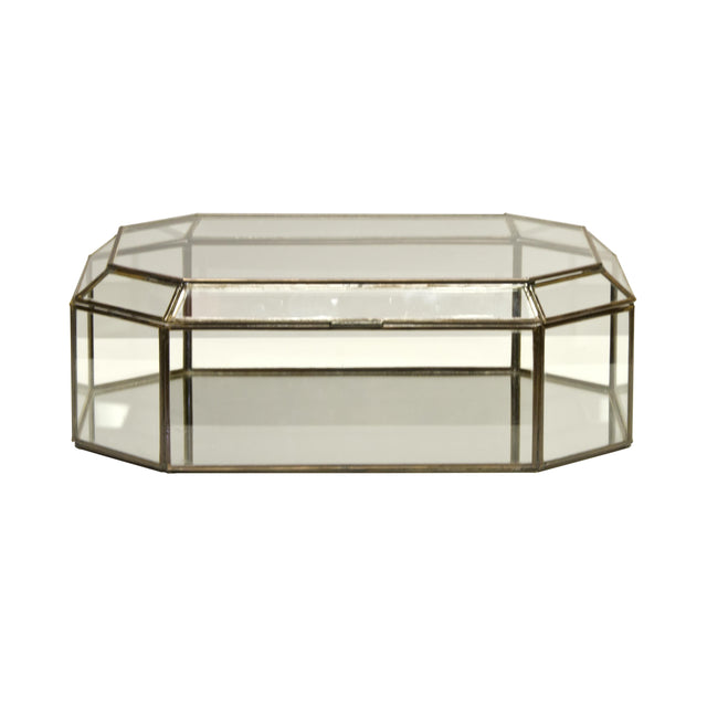 Worlds Away Octagonal Clr Glass Box