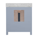 Worlds Away Bath Vanity In Matte Light Blue Lacquer With Cane Front Doors, White Marble Top, Porcelain Sink, And Polished Brass Knobs