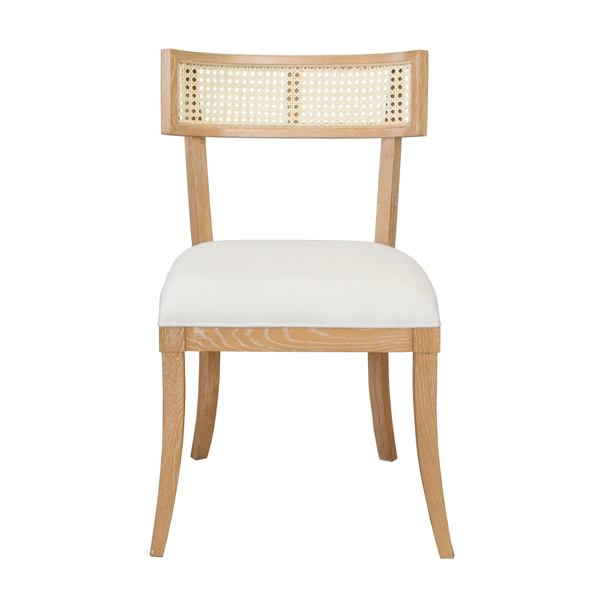 Worlds Away Klismos Dining Chair With Cane Detail In Cerused Oak