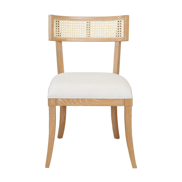 Worlds Away Klismos Dining Chair With Cane Detail In Cerused Oak