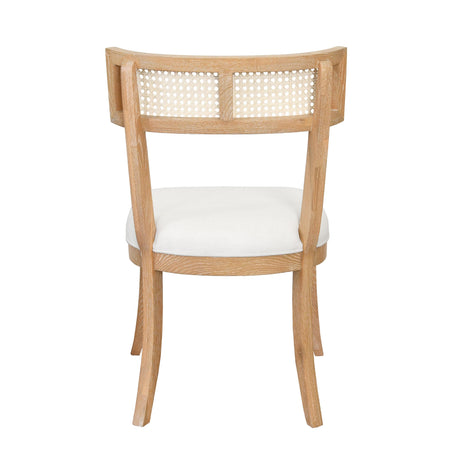 Worlds Away Klismos Dining Chair With Cane Detail In Cerused Oak
