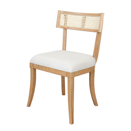 Worlds Away Klismos Dining Chair With Cane Detail In Cerused Oak