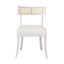 Worlds Away Klismos Dining Chair With Cane Detail In Matte White Lacquer