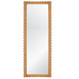 Worlds Away Scallop Edge Rattan Floor Mirror