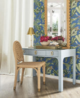 Worlds Away Scallop Edge Rattan Floor Mirror