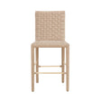 Worlds Away Natural Rope Basketweave Pattern Counter Stool With Antique Brass Stretcher