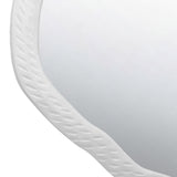 Worlds Away Round Metal Mirror With Organic Textured Matte White Frame