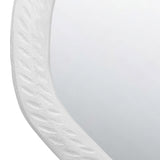 Worlds Away Round Metal Mirror With Organic Textured Matte White Frame