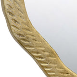 Worlds Away Round Metal Mirror With Organic Textured Antique Brass Frame