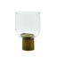Worlds Away Small Clear Glass Candle Votive With Ribbed Brass Base