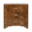 Worlds Away Three Drawer Side Table In Dark Burl Wood With Acrylic Hardware