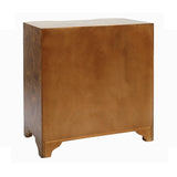Worlds Away Three Drawer Side Table In Dark Burl Wood With Acrylic Hardware