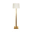 Worlds Away Fluted Wood Floor Lamp In Gold Leaf With Cream Silk Shade