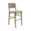 Worlds Away Woven Back Bar Stool With Rush Seat In Cerused Oak