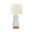 Worlds Away Handpainted Gourd Shape Tole Table Lamp In Green Scale Pattern