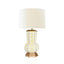 Worlds Away Handpainted Gourd Shape Tole Table Lamp In Yellow Trail Pattern