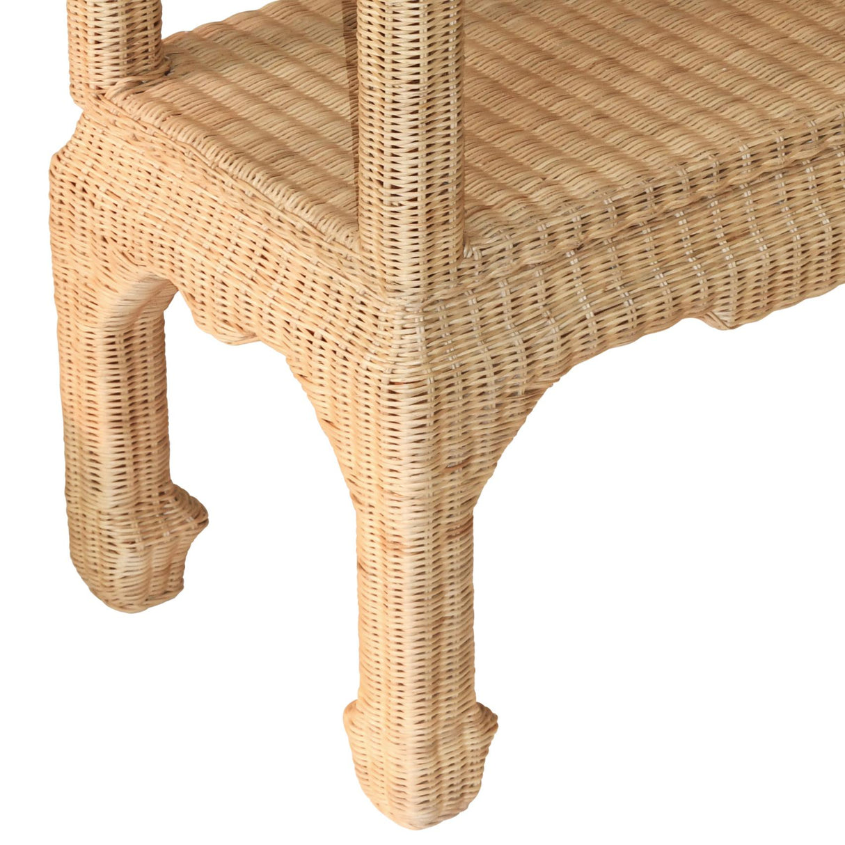 Worlds Away Ming Style Etagere In Woven Rattan