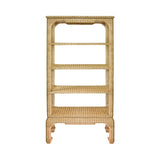 Worlds Away Ming Style Etagere In Woven Rattan