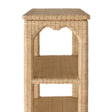 Worlds Away Ming Style Etagere In Woven Rattan