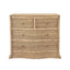 Worlds Away Four Drawer Chest In Woven Rattan With Satin Brass Pulls